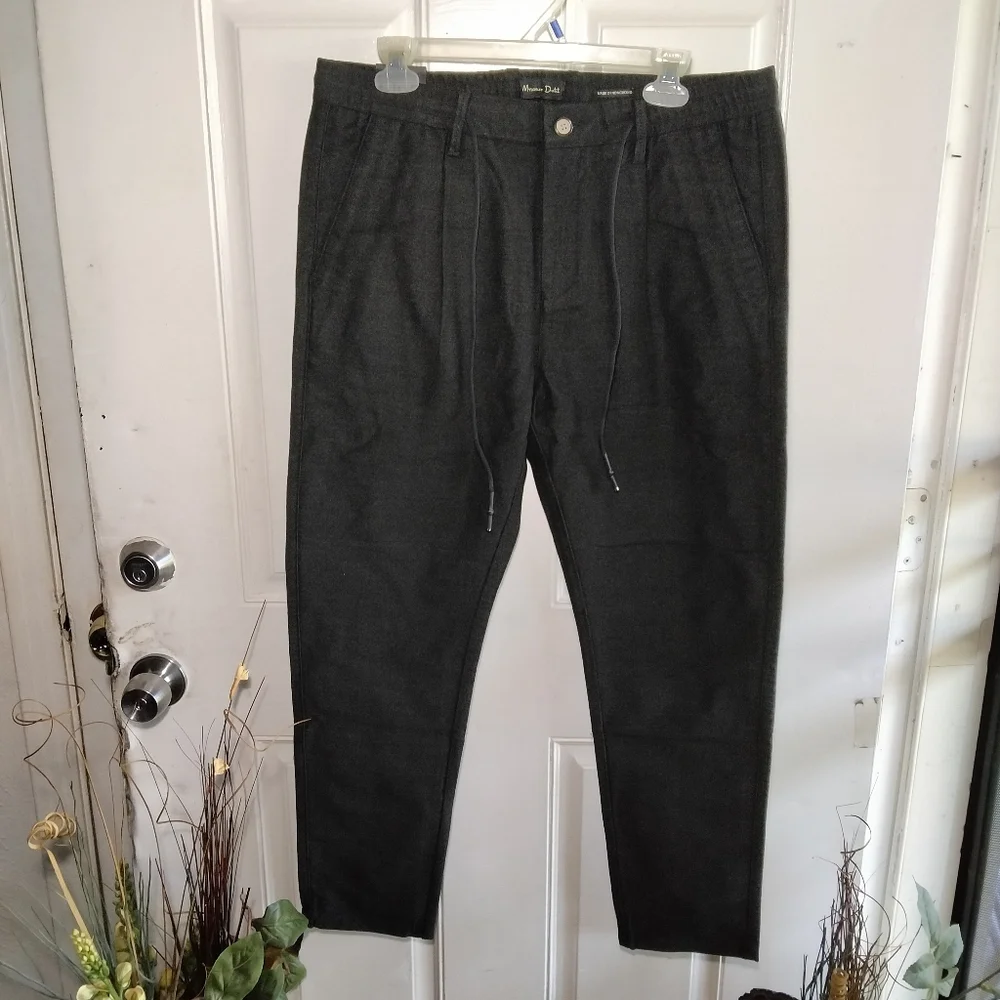 NWT Maximus Dutti 1982 Black Casual MD Sport 99%Cotton Slim Fit Pants Size 34